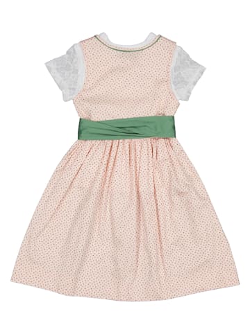 Turi Landhaus Dirndl in Apricot/ Grün