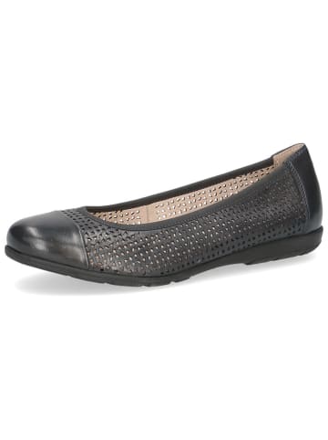 Caprice Leren ballerina's donkerblauw