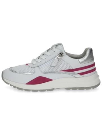 Caprice Skórzane sneakersy w kolorze biało-różowym