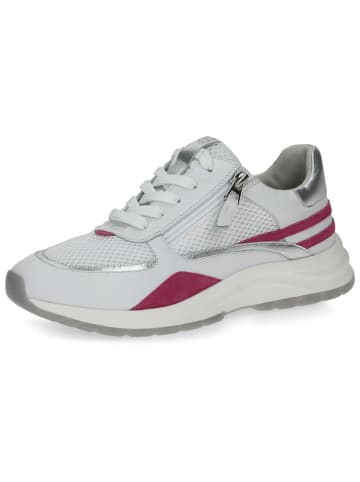 Caprice Skórzane sneakersy w kolorze biało-różowym