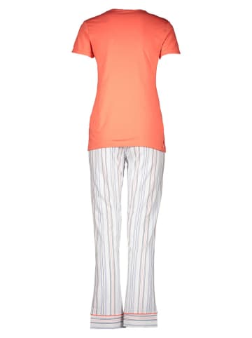 Melissa Brown Pyjama in Orange/ Weiß