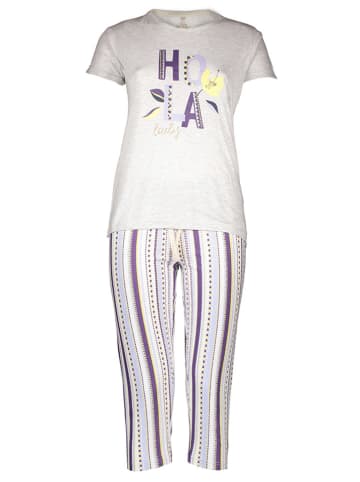 Melissa Brown Pyjama lichtgrijs/paars