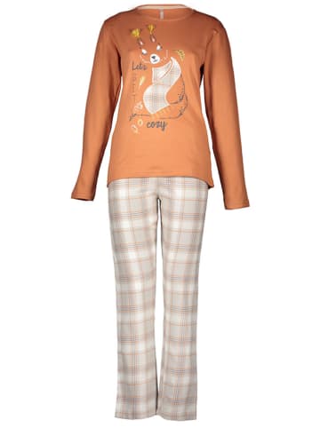 Melissa Brown Pyjama in Orange/ Beige