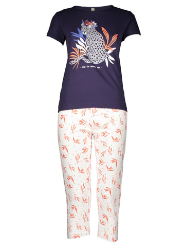 Melissa Brown Pyjama donkerblauw/wit/oranje