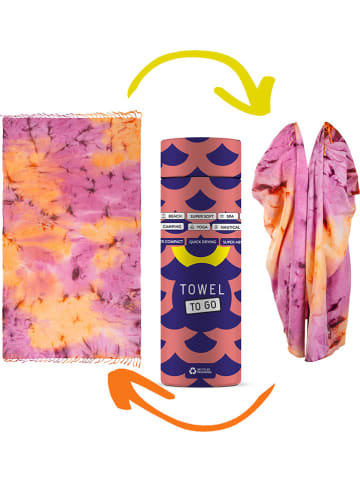 Towel to Go 2in1-Strandtuch und Pareo in Rosa/ Orange - (L)180 x (B)100 cm