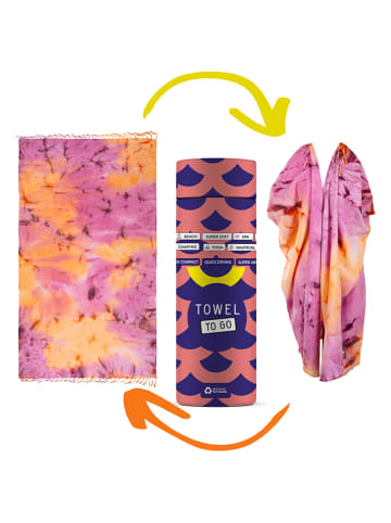 Towel to Go 2in1-Strandtuch und Pareo in Rosa/ Orange - (L)180 x (B)100 cm