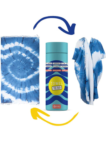 Towel to Go 2in1-Strandtuch und Pareo in Blau/ Weiß - (L)180 x (B)100 cm