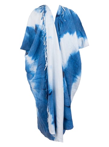 Towel to Go 2in1-Strandtuch und Pareo in Blau/ Weiß - (L)180 x (B)100 cm