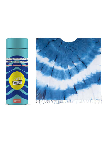 Towel to Go Poncho in Blau/ Weiß