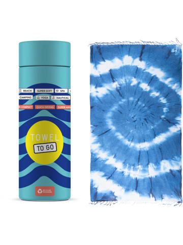 Towel to Go Strandtuch in Blau/ Weiß - (L)180 x (B)100 cm