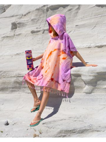 Towel to Go Poncho "Towel To Go - Tie Dye" in Lila/ Orange - (L)180 x (B)100 cm