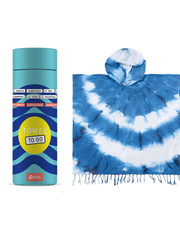 Towel to Go Poncho in Blau/ Weiß - (L)180 x (B)100 cm