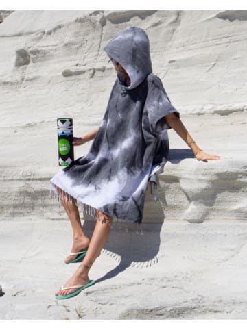 Towel to Go Poncho "Towel To Go - Tie Dye" in Schwarz/ Weiß - (L)180 x (B)100 cm