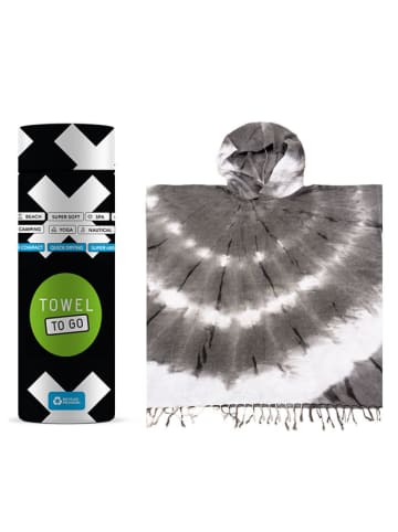 Towel to Go Poncho "Towel To Go - Tie Dye" in Schwarz/ Weiß - (L)180 x (B)100 cm