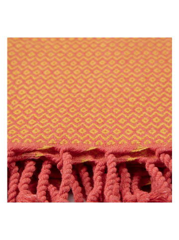 Towel to Go Hamamtuch "Samos" in Pink/ Senf - (L)175 x (B)95 cm