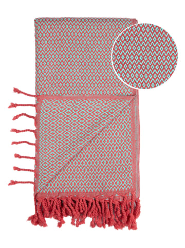 Towel to Go Hamamtuch "Samos" in Pink/ Grün - (L)175 x (B)95 cm