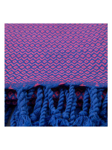 Towel to Go Hamamtuch "Samos" in Blau/ Lila - (L)175 x (B)95 cm