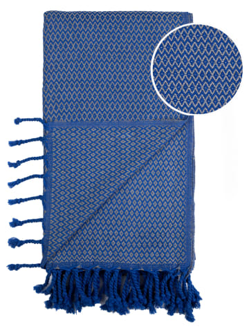 Towel to Go Hamamtuch "Samos" in Blau/ Grau - (L)175 x (B)95 cm