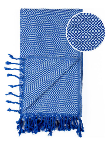 Towel to Go Hamamtuch "Samos" in Blau - (L)180 x (B)100 cm
