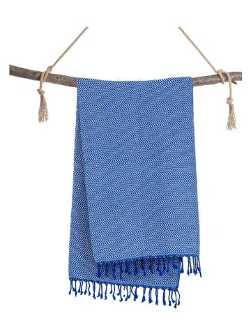 Towel to Go Hamamtuch "Samos" in Blau - (L)180 x (B)100 cm
