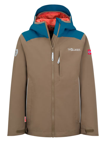 Trollkids Regenjacke "Bergen" in Braun/ Blau