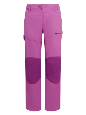 Trollkids Spodnie trekkingowe "Hammerfest Pro" w kolorze fioletowo-jasnoróżowym