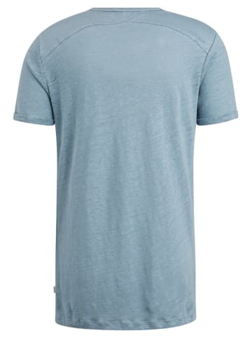 CAST IRON Lniana koszulka w kolorze błękitnym