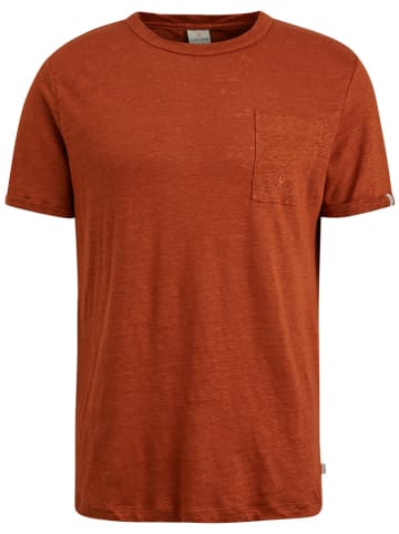 CAST IRON Lniana koszulka w kolorze jasnobrązowym
