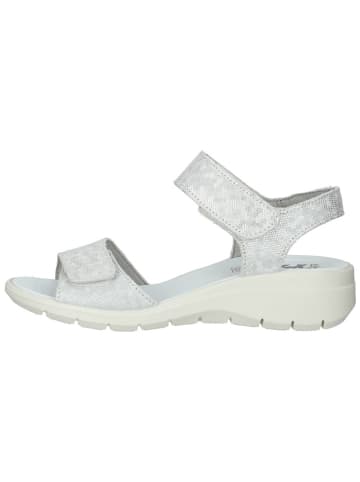 Imac Leder-Keilsandaletten in Silber