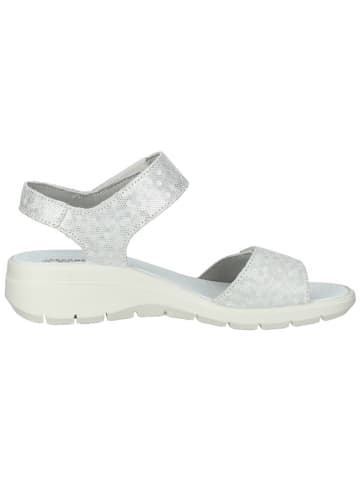 Imac Leder-Keilsandaletten in Silber