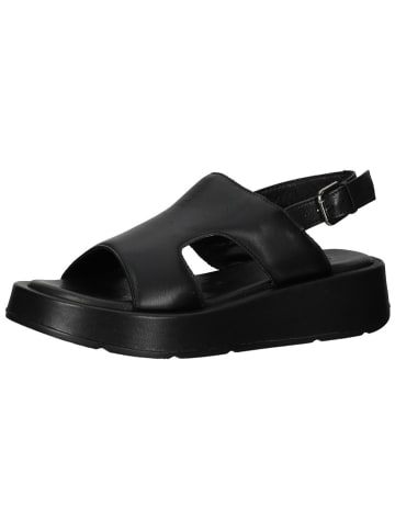 ILC Skórzane sandały w kolorze czarnym na koturnie