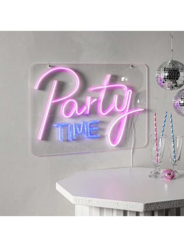 STAR Trading LED-Wanddekoration "Plexy" in Rosa/ Hellblau - (B)36 x (H)48 cm