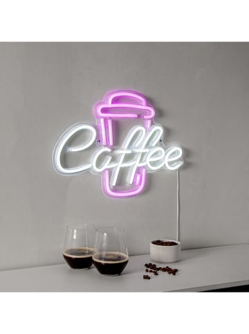 STAR Trading LED-Wandleuchte "Plexy" in Lila/ Weiß - (B)30 x (H) 40 cm