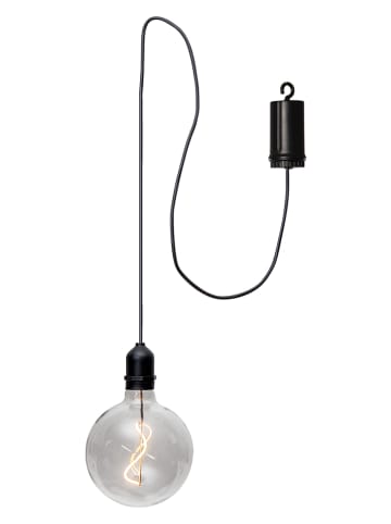 STAR Trading Glazen ledbol "Bowl" zwart - (B)12,5 x (H)19,5 cm