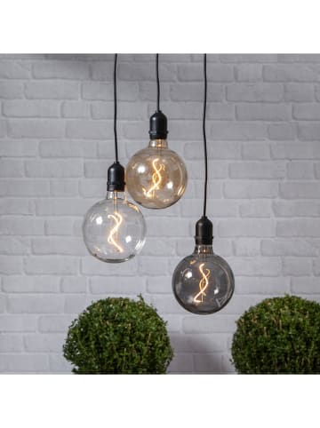 STAR Trading LED-Glaskugel "Bowl" in Schwarz - (B)12,5 x (H)19,5 cm