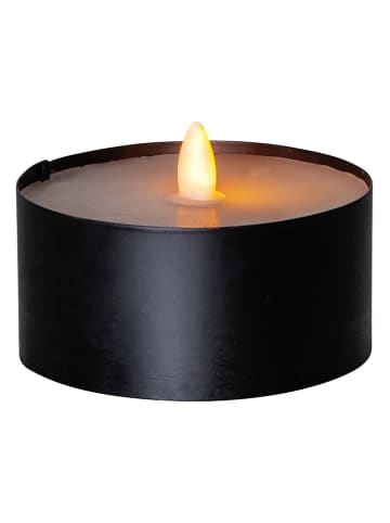STAR Trading LED-Wachsteelicht "Star-Light" in Schwarz/ Weiß - (H)7 x  Ø 10,5 cm