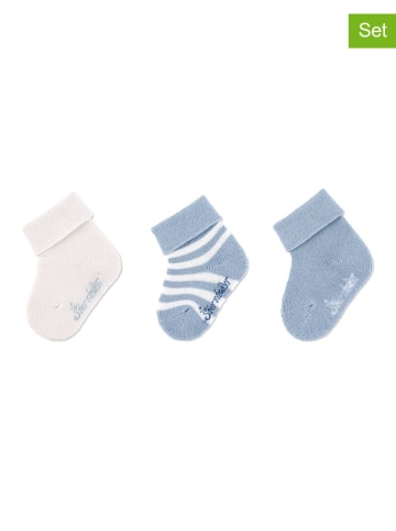 Sterntaler 3er-Set: Baby-Socken in Creme/ Blau