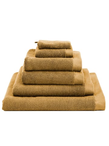 HNL 3-częściowy zestaw ręczników "Premium" w kolorze musztardowym dla gości