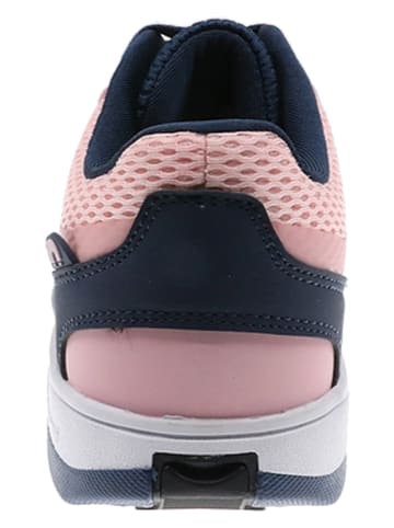 Breezy Rollers Sneakers met wielen "Gisli" donkerblauw/lichtroze