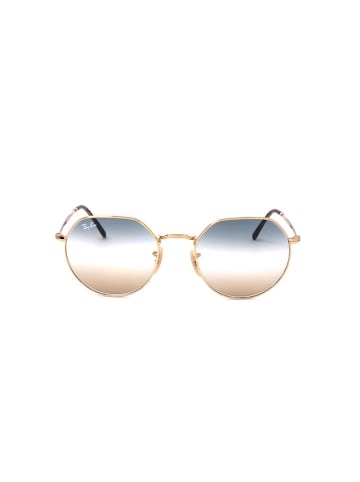 Ray Ban Damen-Sonnenbrille in Gold/ Blau-Hellbraun