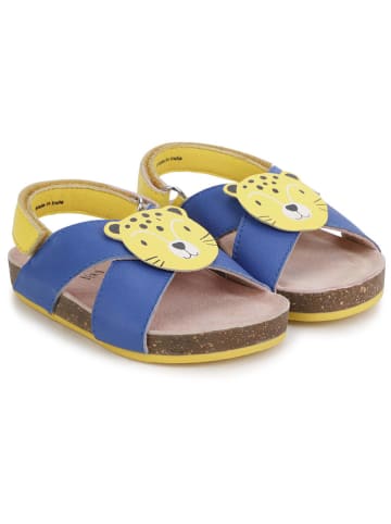 Carrément beau Leren sandalen geel/blauw