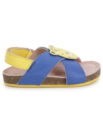 Carrément beau Leder-Sandalen in Gelb/ Blau