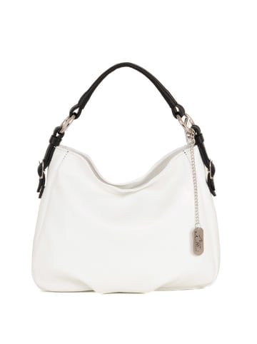 Anna Morellini Leder-Henkeltasche in WeiÃŸ - (B)30 x (H)26 x (T)9 cm