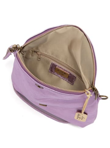 Anna Morellini Leder-Umhängetasche "Beverly" in Lila - (B)22 x (H)18 x (T)2 cm