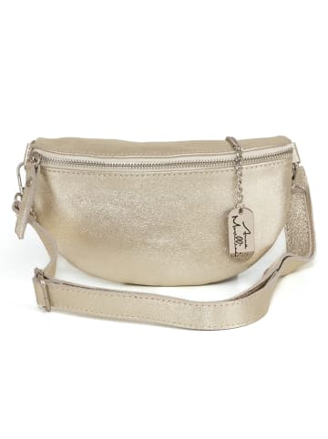 Anna Morellini Leder-Brusttasche "Azzurra" in Gold - (B)21 x (H)13 x (T)6 cm