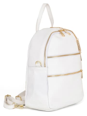Anna Morellini Skórzany plecak "Zeolla" w kolorze białym - 22 x 29 x 11 cm