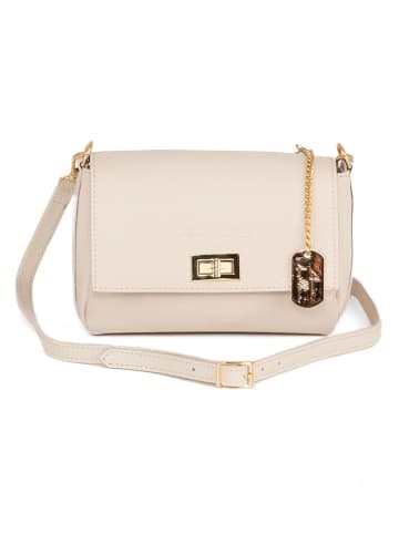 Anna Morellini Leder-Umhängetasche "Matalia" in Creme - (B)22 x (H)17 x (T)9 cm