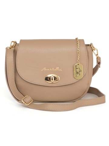 Anna Morellini Leder-Umhängetasche "Iseppa" in Beige - (B)24 x (H)21 x (T)9 cm