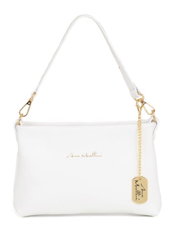 Anna Morellini Leder-Schultertasche "Sancia" in WeiÃŸ - (B)25 x (H)16 x (T)4 cm