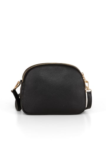 Anna Morellini Leder-Umhängetasche "Veriana" in Schwarz - (B)22 x (H)18 x (T)7 cm